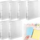 Crtiin 6 Pack 3 Ring Binder Clear Plastic 3 Holes Binder Notebook Covers, Snap Button Closure Refillable Notebook D/o Rings Binders Cover Protector for School Office Students Gifts(D Ring,1 Inch)