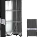 Wire Shelf Cover,600D Heavy Duty Waterproof Dustproof Standing Shelf Units Cover, Storage Rack Cover with Zipper for Metal Shelving (48" W x 18" D x 72" H) (Black & Grey)