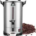 Commercial Coffee Urn Large Coffee Maker 100 Cup Coffee Maker Industrial Coffee Dispenser 1300W Quick Brew Dual Wall Stainless Steel Hot Water Urn Tea Maker Machine for Wedding, Catering, Events