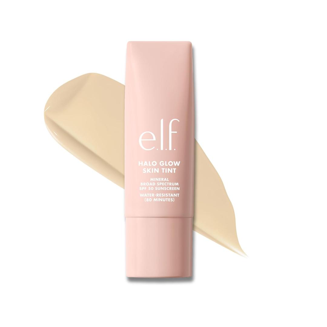 e.l.f. Halo Glow Skin Tint SPF 50, Tinted Moisturizer For Light, Buildable Coverage, Creates A Natural Glow, Vegan & Cruelty-Free, 2 Fair Warm