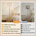 Upgraded Dimmable Crystal Floor Lamps for Living Room, 1000LM LED Bulb Included, Standing Lamp with Knob Switch, Tall Gold Pole Light for Bedroom Nursery Office Corner Reading