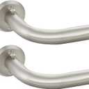 Wrap Around Curtain Rods 2 Pack for 84 to 134 Inches Windows, 1" Heavy Duty Room Darkening Drapery Rod with Sturdy Aluminum Base, Wall Mounted Ceiling Mounted Curved Curtains Rod, Brushed Nickel