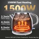 1.8L Retro Electric Kettle with Dual Thermometer (°F/°C) Cream White