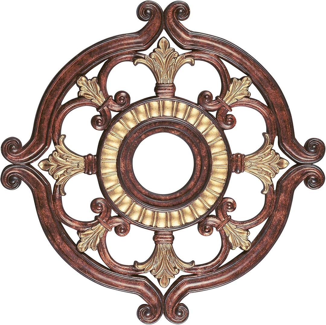 Livex Lighting 8216-63 Ceiling Medallion in Verona Bronze with Aged Gold Leaf Accents 0.1 x 0.1 x 1.5