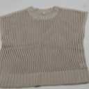 ANRABESS Womens Tops 2025 Trendy Summer Shirts Crochet Cap Sleeve Knitted Sweater Beach Vacation Clothes Fall Fashion Outfits( Khaki, Smal)l