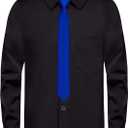 Boys Long Sleeve Button-Down Dress Shirts with Tie: 2 Fabrics (Stretch/Standard) & 2 Fits (Regular/Husky) (Black)