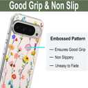 Unov Case Compatible with Pixel 9 Pixel 9 Pro Case Clear with Design Soft TPU Shock Absorption Slim Embossed Pattern Protective Back Cover (Aesthetic Flower)