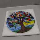 Stained Glass Window Hanging, Colorful Tree of Life Suncatcher for Door Home Decor, Glass Panel Sunrise Sun Catcher Ornament Mother's Day Birthday Gifts for Women Men Mom 7.8 in