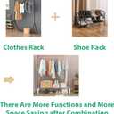 JIUYOTREE Metal Clothing Rack 43.3 Inches Clothes Garment Coat Rack with Bottom Shelf Clothing Rack for Hanging Clothes Coats Skirts Shirts Sweaters Silver Gray