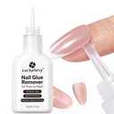 Luckyfairy Nail Glue Remover for Press on Nails, 15ml Acetone-free Nail Polish Remover, Multi-Functional Glue Remover for Nails Tips, Quick Easy Gentle Removal, Not for Gel Polish