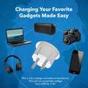 OREI American USA To European Plug Adapter  Type E/F Schuko Plug Adapter - Use in Germany, France, & More - CE Certified  For Mobile, Laptop & Camera Chargers - 6 Pack