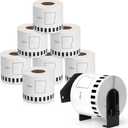 MarkDomain DK-2205 Compatible with Brother DK2205 (2.4 in X 100 Ft) Label Maker Tape Use with QL-800 QL 600 810W 820nwb Printer - 8 Continuous White Paper Rolls + 1 Frame