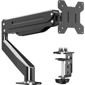 Suptek Monitor Mount Gas Spring Monitor Arm Desk Mount Fully Adjustable Fits 17 20 22 23 24 26 32 inch Monitors Weight Capacity up to 22 lbs (17"-32", black)
