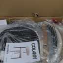 COLAMY Wooden Dining Chairs Set of 2, Modern Fabric Upholstered Kitchen Side Chairs, Farmhouse Dining Room Chair with Foot Pegs, Beige