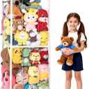 Stuffed Animal Storage,PVC Tube Zoo Stuffed Animal Holder with Elastic Band,Space Save Vertical Kids Plush Toy Organizer,Ideal for Boys Girls Nursery Playroom Kidroom Bedroom-White, 60" x 19" x 19"