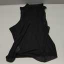 Women's Sheer Mesh Mock Neck Tank Tops Sleeveless Asymmetrical Hem Crop Tops Clubwear (Large, Black)