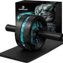 VINSGUIR Ab Roller Wheel, Abs & Core Workout Equipment for Home Gym with Knee Pad Accessories, Abdominal Wheel for Full-body Strength Training (Lake Blue And Black)