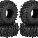 1.9" Beadlock Tires for 1/10 RC Crawler SCX10 SCX10 II SCX10 III TRX4 Red cat GEN7 8 RC 4WD,1.9 Beadlock Tires RC Tires 1.9 Crawler Tires Rubber Tires,4PCS