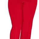 Hoefirm Work Pants for Women Business Casual Stretch Tall Straight Leg Slacks High Waisted Yoga Dress Pants (Medium, Red)