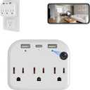 1080P Wall Outlet WiFi Smart Home Monitor with Bracket, Dual-Band 2.4G/5GHz Plug-in Camera for Pet & Baby, Motion Detection, 32GB Memory Card Included