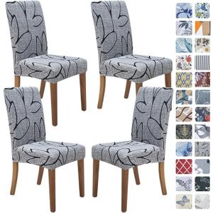 SPRINGRICO Chair Covers for Dining Room Set of 4, Stretch Dining Chair Cover, Washable Spandex Kitchen Parsons Chair Slipcovers, Removable Seat Protector for Home or Party (4 Pack, Lotus Gray) SPRINGRICO Chair Covers for Dining Room Set of 4, Stretch Dining Chair Cover, Washable Spandex Kitchen Parsons Chair Slipcovers, Removable Seat Protector for Home or Party (4 Pack, Lotus Gray)
