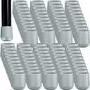 Taiyin 144 Pcs Folding Chair Leg Caps, 7/8 Inch Heavy Duty Plastic Round Chair Covers, Grey Furniture Leg Feet for Hardwood Floor Protectors