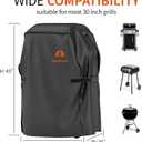 BBQ Grill Cover, 600D Heavy Duty Oxford Fabric Grill Cover for Weber,Brinkmann,Char Broil etc.(UV & Dust & Water Resistant, Weather Resistant, Rip Resistant)(30" L x 26" W x 43" H, Black)