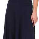 Rekucci Women's Slimming Short Sleeve Fit-N-Flare Crossover Tummy Control Dress (18, Navy)