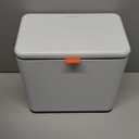 Mbillion Kitchen Compost Bin Hanging Trash Can with Lid 2.1 Gallon Stainless Steel Garbage Can for Kitchen Cabinet Door Mounted Trash Can Under Sink Door RV Bathroom,White