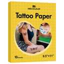 MECOLOUR Printable Temporary Tattoo Paper 8.5"X11"-10 sets for Inkjet printer DIY Image Transfer Decal Paper for Skin, For Celebrate Festivals, Parties, Birthday Bashes,New Year