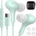 iMangoo for Apple USB C Wired Headphones, Hi-Fi Sound Corded Earbuds, Ergonomic Small in Ear Buds for iPhone 17 Pro Max/17e/16 Plus/16e/15, for Samsung S26/S25 Ultra/for Pixel Type C Earphones Mint