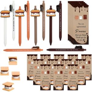 24 Sets S'More Marshmallow Christmas Appreciation Gifts with Funny Pens Cards Mini Marshmallow Employee Appreciation Gifts Bulk Thank You Staff Nurse Party Favor Christmas Inspirational Gift Bulk