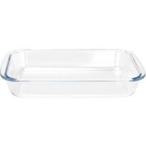 FOYO Basics Tempered Glass Baking Dish, 1.6 Quart Clear Oblong Dish Set, Casserole Dish Cooking Oven Bake
