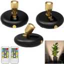3Pack Battery Operated Indoor Plants SpotLight ,Tree Light Picture light with Remote,Dimmable Mini Led Accent Spotlight for Paintings with Timer,Wireless Uplight for Trees Plants Frame Gallery Closet
