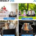 Dog Car Seat for Medium Dogs - Pet Car Seat with 2 Safety Straps & Waterproof Padding, Portable Pet Carrier for Cars, Trucks & SUVs, Comfortable Booster Bed for Pets Up to 55lbs (Black/Grey)