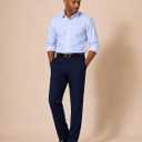 SNOWTEN Mens Dress Pants,Suit Pants, Classic Fit Stretch Work Pants Lightweight Water-Repellent Pant with Pockets Size 34Wx30L (Blue, L)
