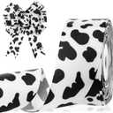 Chuangdi Cow Print Ribbon 1.5 Inch 20 Yards Grosgrain Animal Cow Craft for Hair Bows Headbands Making and Craft Wrapping