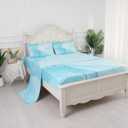 Sheet Set Blue Marble: Full Size Aqua Blue Bed Sheets for Teen Girls Kids Women Deep Pocket Baby Blue Marbling 4PC Bedding Sets with 1 Flat Sheet & 1 Fitted Sheet & 2 Pillowcases