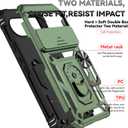 SunStory Compatible with Google Pixel 10/9 Pro XL Case with HD Screen Protector & Slide Camera Cover & Rotated Ring Kickstand, [Military-Grade] Case for Pixel 9/10 Pro XL, ArmyGreen