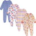 Onesies Brand baby-girls 4-pack Sleep 'N Play Footies Multi Pack (0-3 Months)