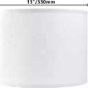 Set of 2 Pure White Linen Drum Lamp Shade 13" Top x 13" Bottom x 10" High (Spider) Contemporary Lamp Shades for Table Lamps & Bedside Lamps Replacement Lampshade - GO&SO - Assembly is Required