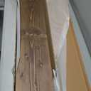 48x8x5 Fireplace Mantel - Handcrafted Hollow Rustic Solid Wood Wall Mounted Floating Shelf with Invisible Heavy Duty Wood Bracket (Weathered Brown)