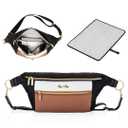 Itzy Ritzy Adjustable Strap-Wear as a Crossbody, Belt Shoulder Bag, Coffee & Cream, Small