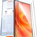 TORRAS Top-Notch Diamond Shield for Galaxy S24 Ultra Screen Protector [9H+ Durable Military-Grade Protection] 0.04s Fingerprint Unlock Bubble Free Aerospace Grade Tempered Glass, 2 Packs 6.8 Inch
