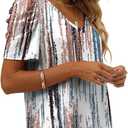 XIEERDUO Womens Summer Shirt V Neck Casual Tshirts Puff Sleeve Tops for Women Solid Color XS-3XL (White, S)