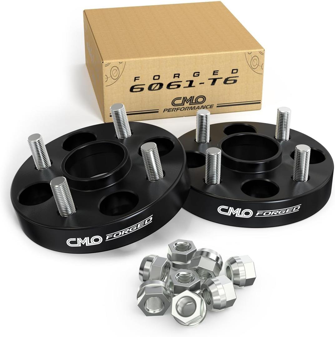 25mm (1") 4x114.3 Wheel Spacers 66.1mm M12x1.25 Studs 2PCS Black Hubcentric | CNC 6061-T6 Forged, 10.9 Grade Studs,For Nissan 200zx 240sx 300zx Cube Versa Sentra 240z 260z 280zx , For Infiniti G20 M30