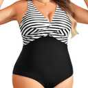 Yonique Plus Size Swimsuit One Piece Bathing Suits for Women Tummy Control Slimming Swimwear