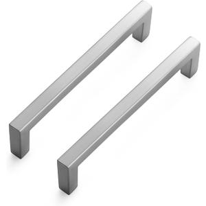 Ravinte 30 Pack Solid 5 Inch Center to Center Slim Square Bar Drawer Handles Cabinet Hardware - Satin Nickel Kitchen Pulls
