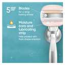 Gillette Venus Moistureglide Women's Razor Refills, 5 Refill Cartridges, Fits Venus Reusable Razor Handles, 5-Bladed Razor Blades with Built-in Shave Gel Bars, Women's Razor