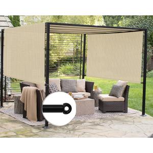 Patio Paradise 10' x 12' Pergola Canopy Replacement Cover Shade Cloth with Grommets Weighted Rods Outdoor Sun Shade Screen UV Block for Gazebo Backyard Deck Porch Balcony, Beige